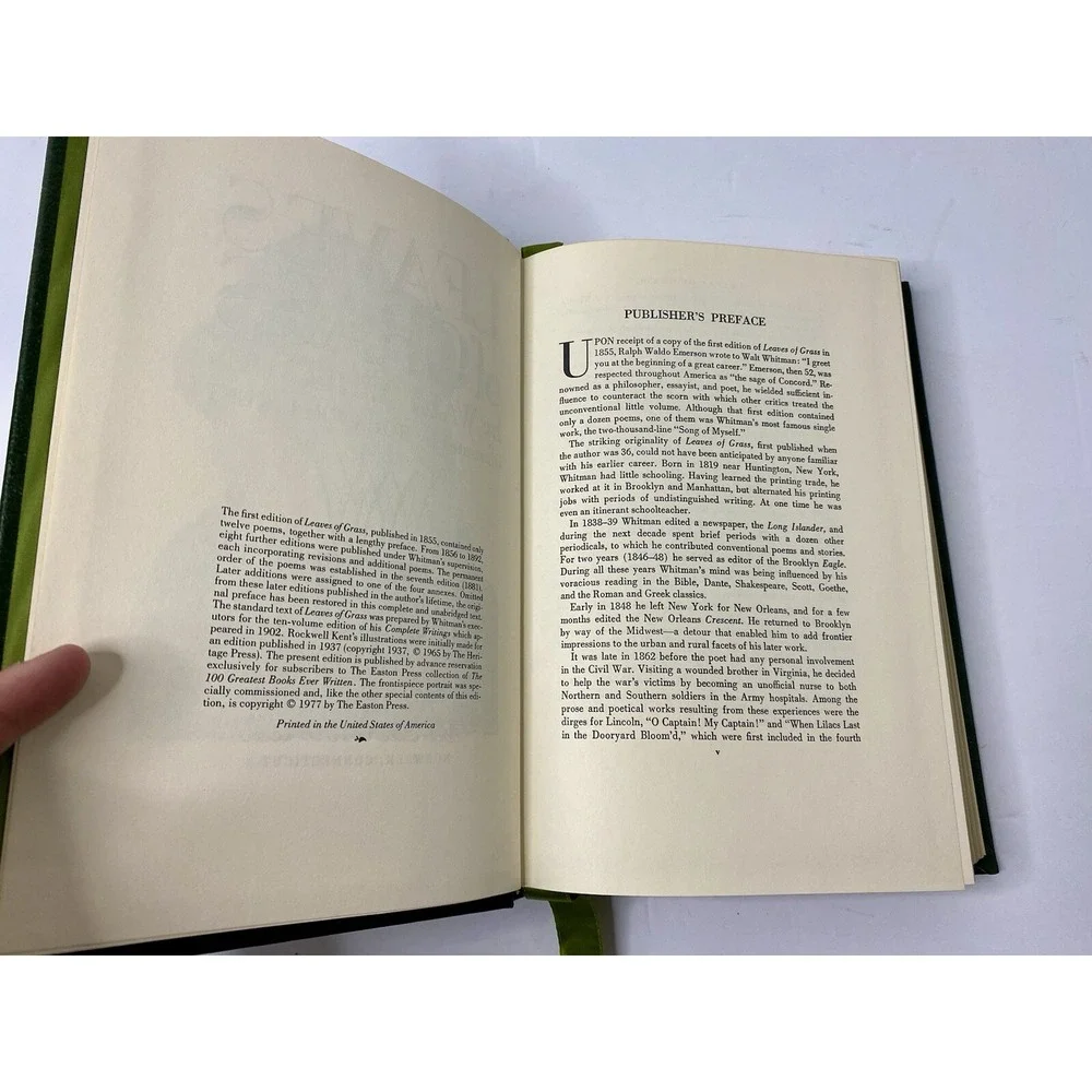 Easton Press Leaves of Grass by Walt Whitman 1977 Leather‎ Bound Edition